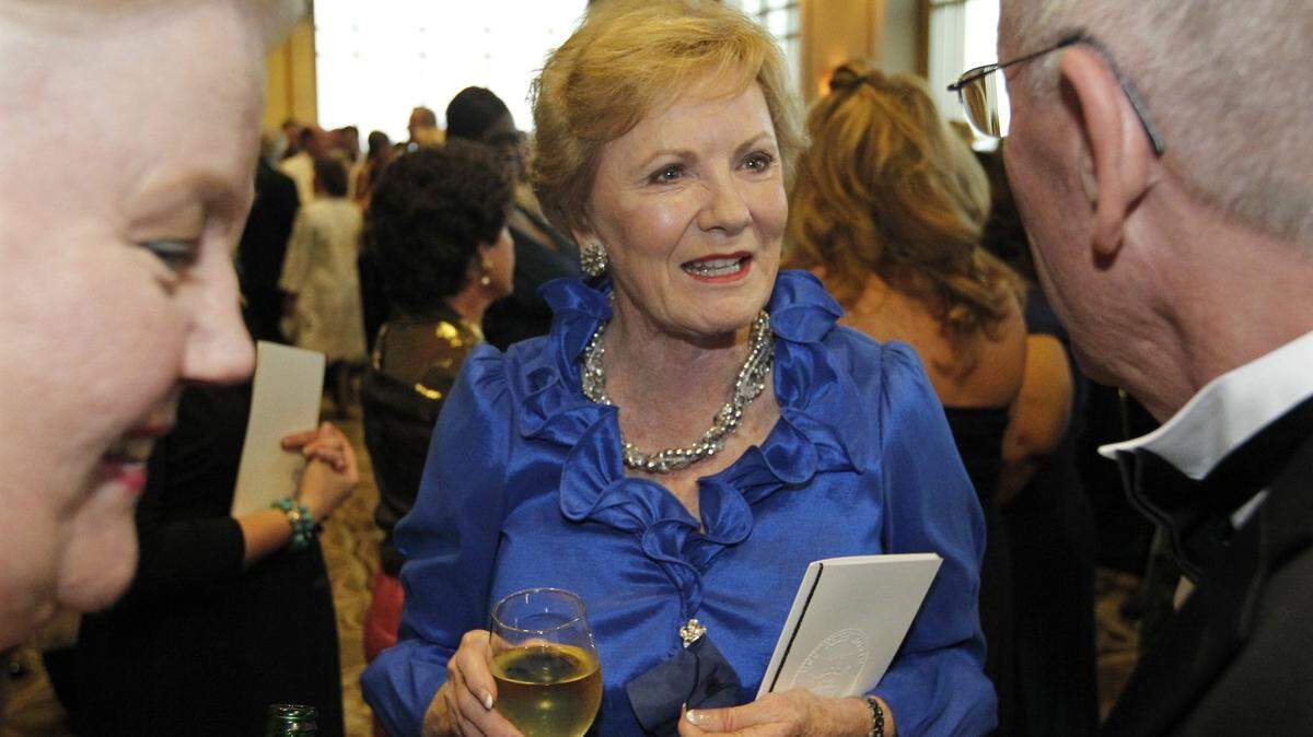 Rep. Kay Granger mingles at the black tie gala celebrating the USS Fort Worth in Galveston, Texas, in September 2012.