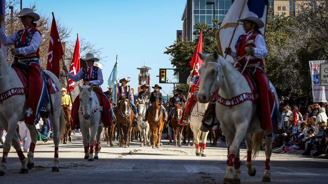 Riders make their way down Ninth Street for the Fort Worth Stock Show and Rodeo parade Saturday Jan. 18, 2020, in downtown Fort Worth.
