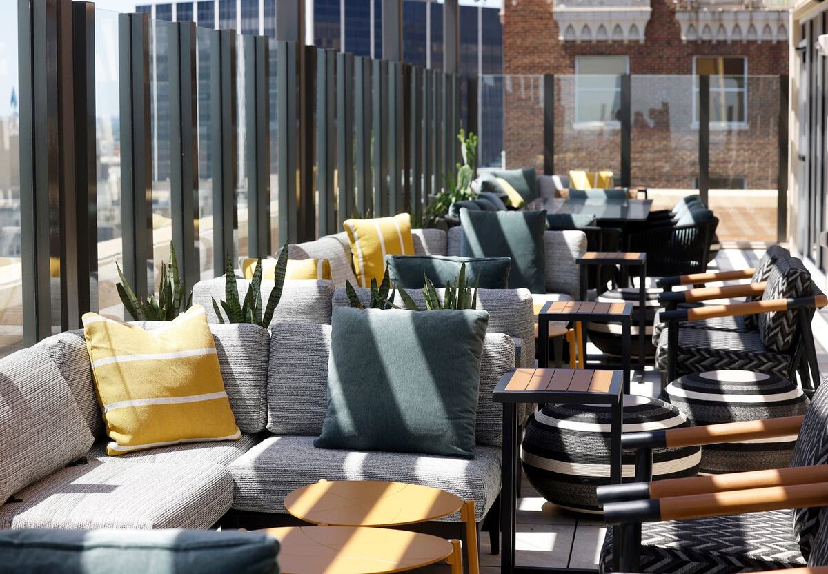The penthouse floor of Le Meridien Downtown Fort Worth features the ANNEX rooftop lounge as seen on Monday, Aug. 19, 2024.