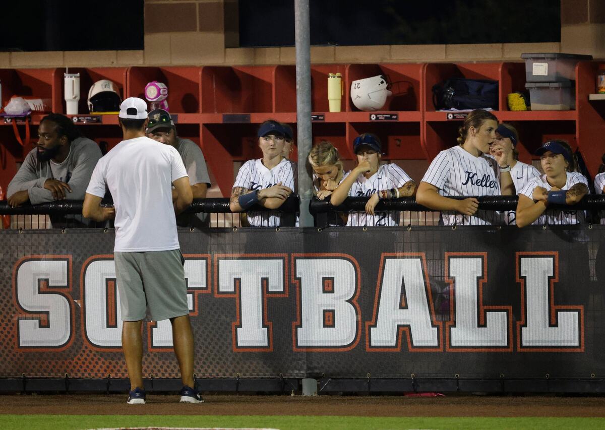 At the top of the sixth it was a somber dugout for Keller during the Conference 6A Region 1 Regional Finals at Coppell Softball Field in Coppell, Texas, Saturday May 25, 2024.