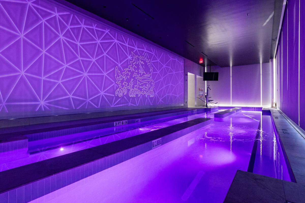 Inside the Ronald and Kay Clinkscale Student-Athlete Wellness Lounge for student-athletes at the Simpson Family Restoration Center at TCU in Fort Worth on Tuesday, Nov. 11, 2025.