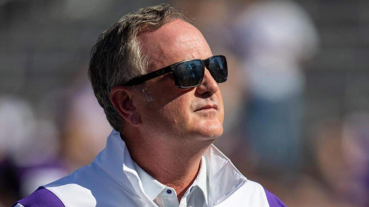 TCU head coach Sonny Dykes watches his team on the field during their game against OU at the Amon G. Carter Stadium in Fort Worth on Saturday, Oct. 1, 2022.