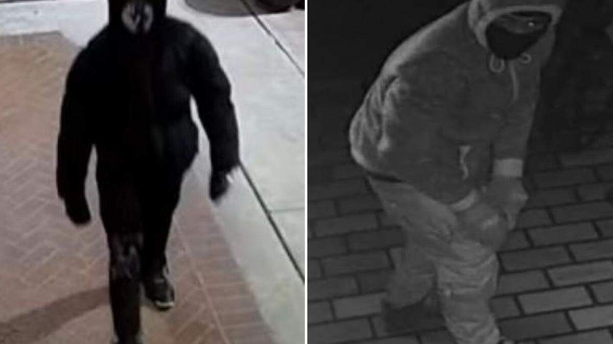 Two people on Feb. 20 broke into six businesses at a shopping center at 1220 Airport Freeway in Bedford, police said.