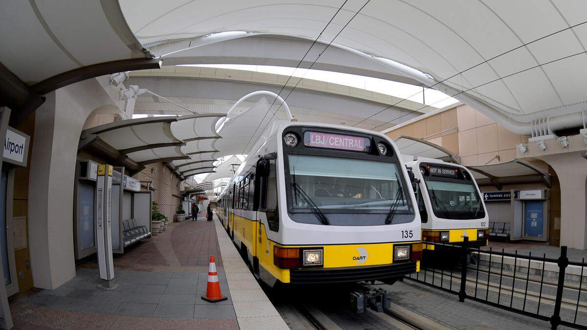 A DART train boarding at the Terminal A in DFW Airport, TX, Thursday, Jan. 24, 2019.