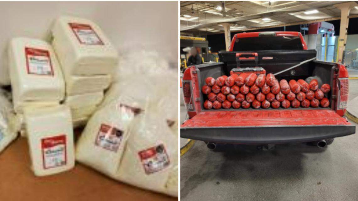 Hundreds of pounds of cheese and bologna were seized at the Texas border, authorities said.