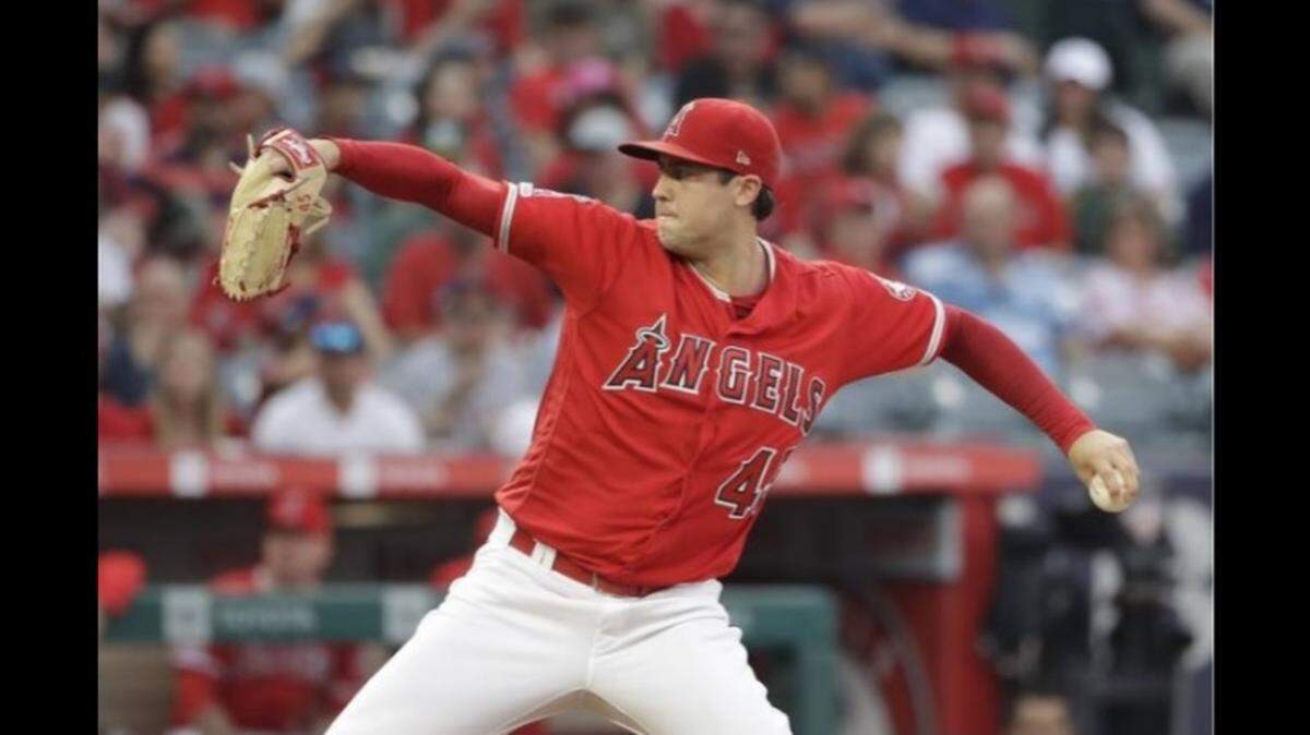 Los Angeles Angels starting pitcher Tyler Skaggs pitches against the Oakland Athletics in a file photo. He died July 1, 2019, at the team hotel in Southlake, Texas.