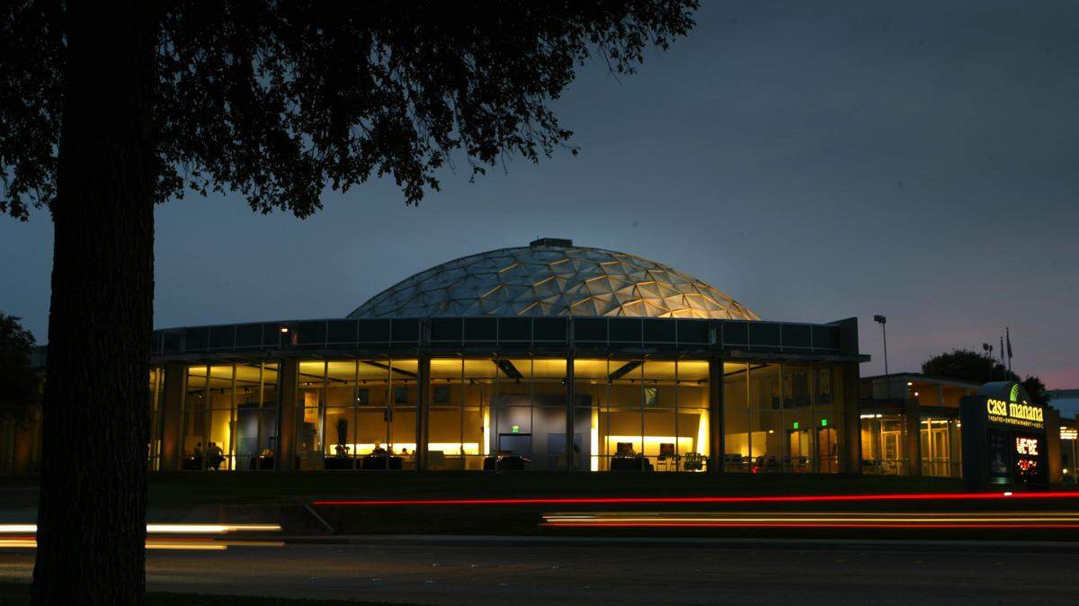 The renovation of Casa Mañana in 2003 enlarged the lobby and left the dome intact.