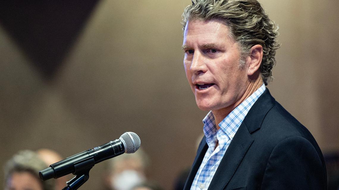 Tarrant County Republican Chair Bo French speaks to the Tarrant County Commissioners Court in the Tarrant County Administration Building in Fort Worth on Thursday, Sept. 12, 2024.