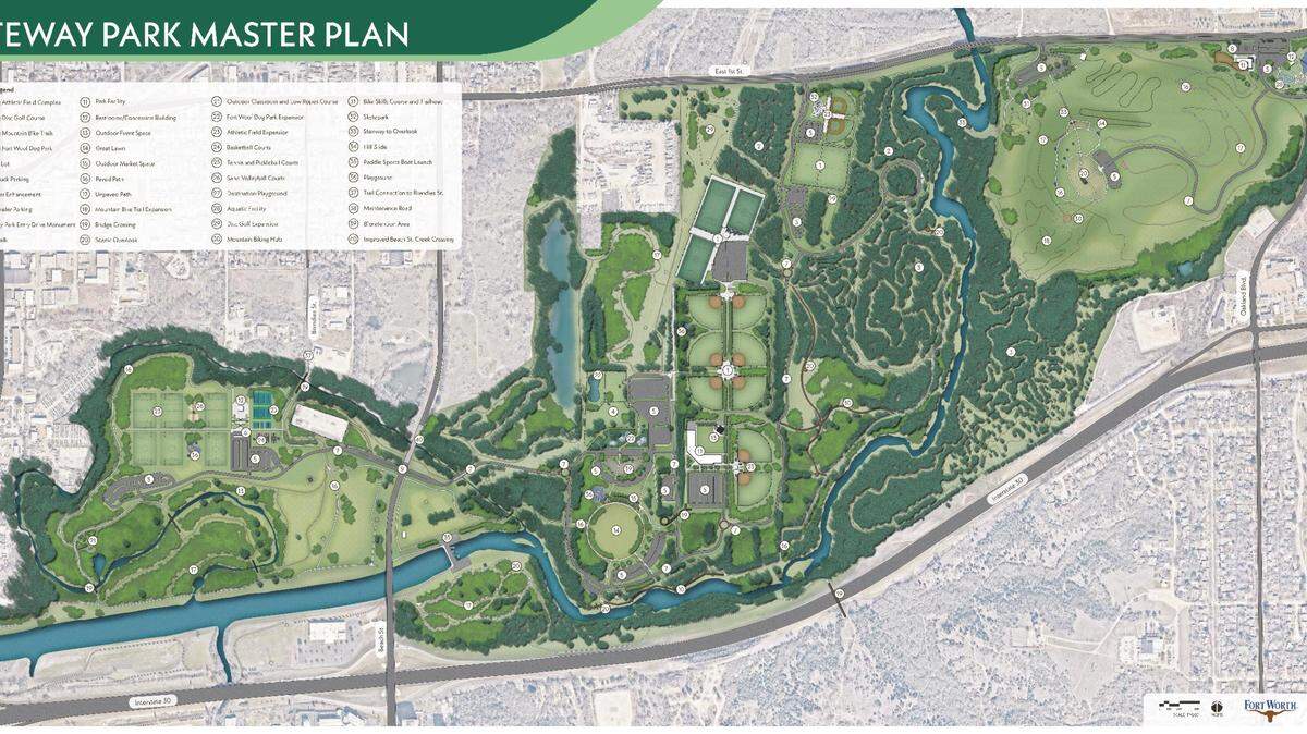 City of Fort Worth’s master plan for Gateway Park.