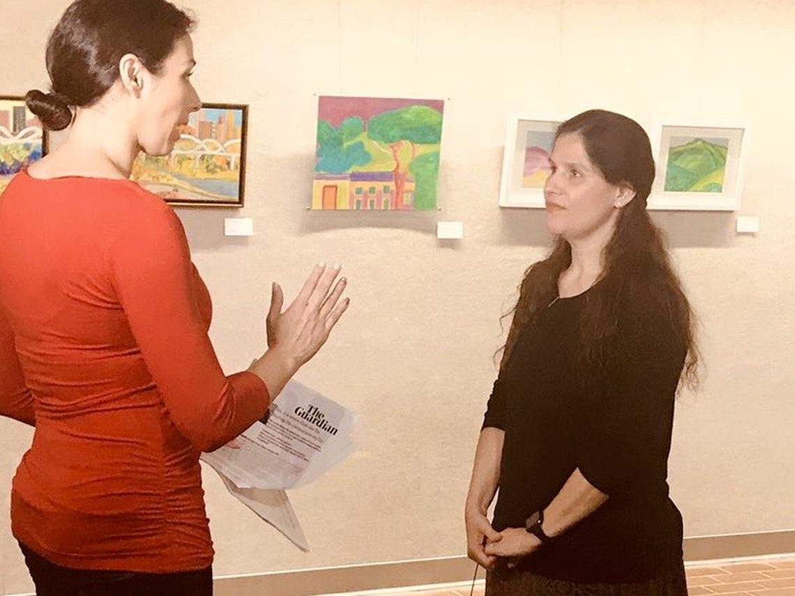 Professor Diana Cervantes talks with NBC KXAS/Channel 5 reporter Bianca Castro.