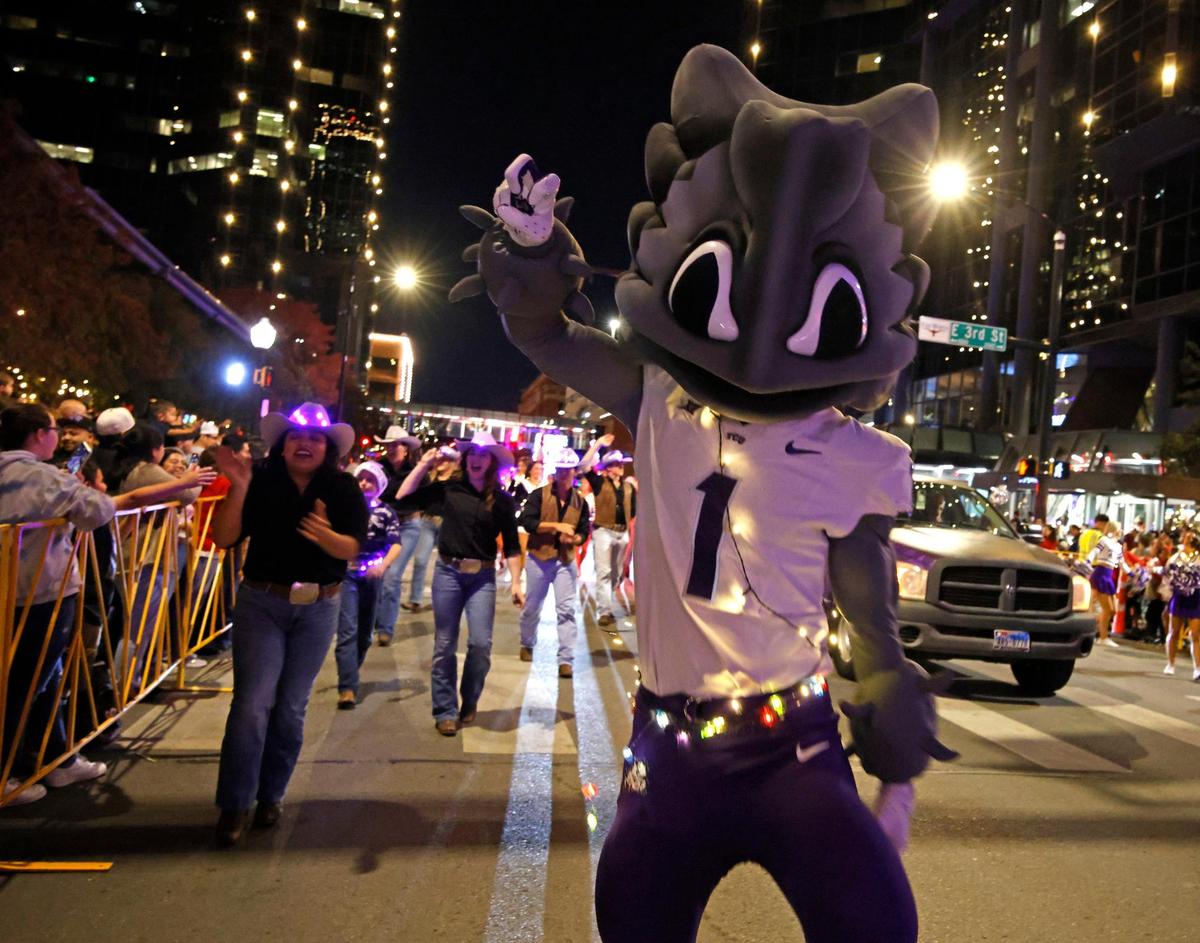 Even the TCU Horned Frog made an appearance during the 2024 Parade of Lights in Fort Worth, Texas, Sunday, Nov. 24, 2024.