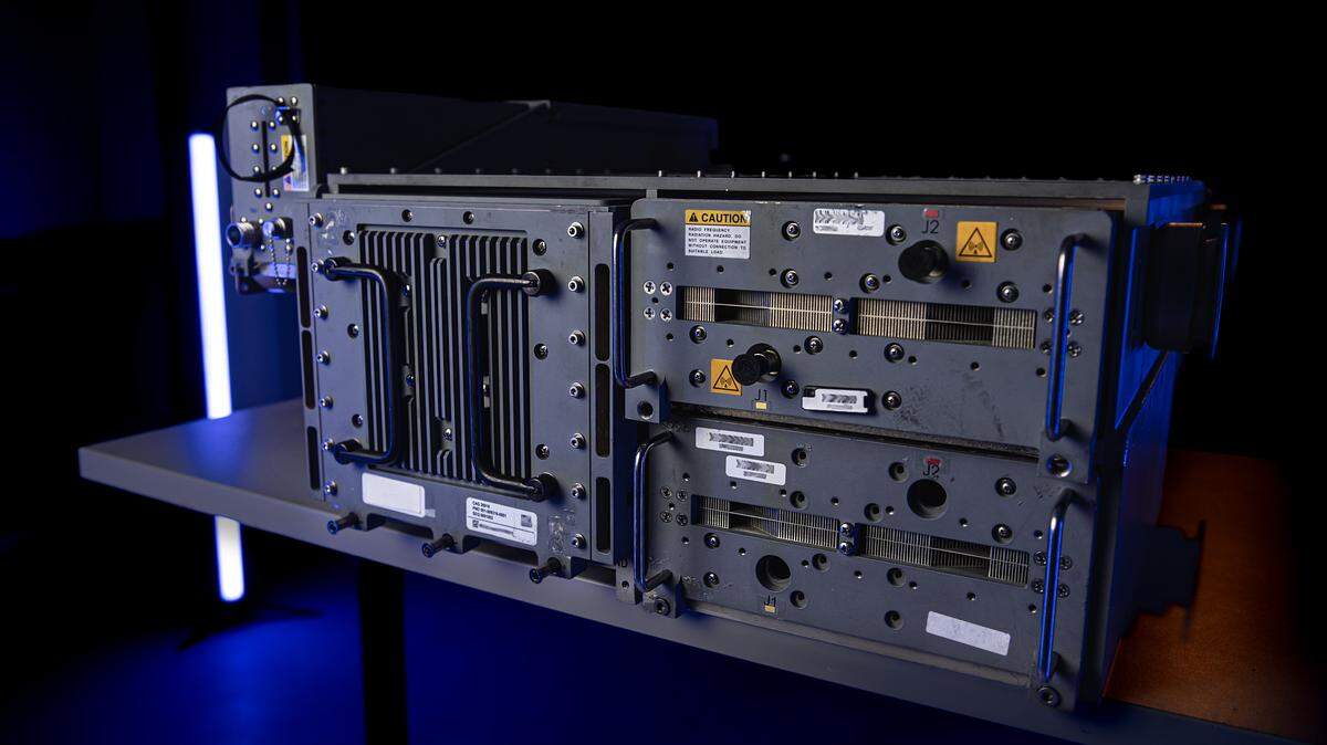 Northrop Grumman’s IVEWS electronic warfare system for F-16 aircraft. IVEWS detects air defense threats while simultaneously masking aircraft from detection.