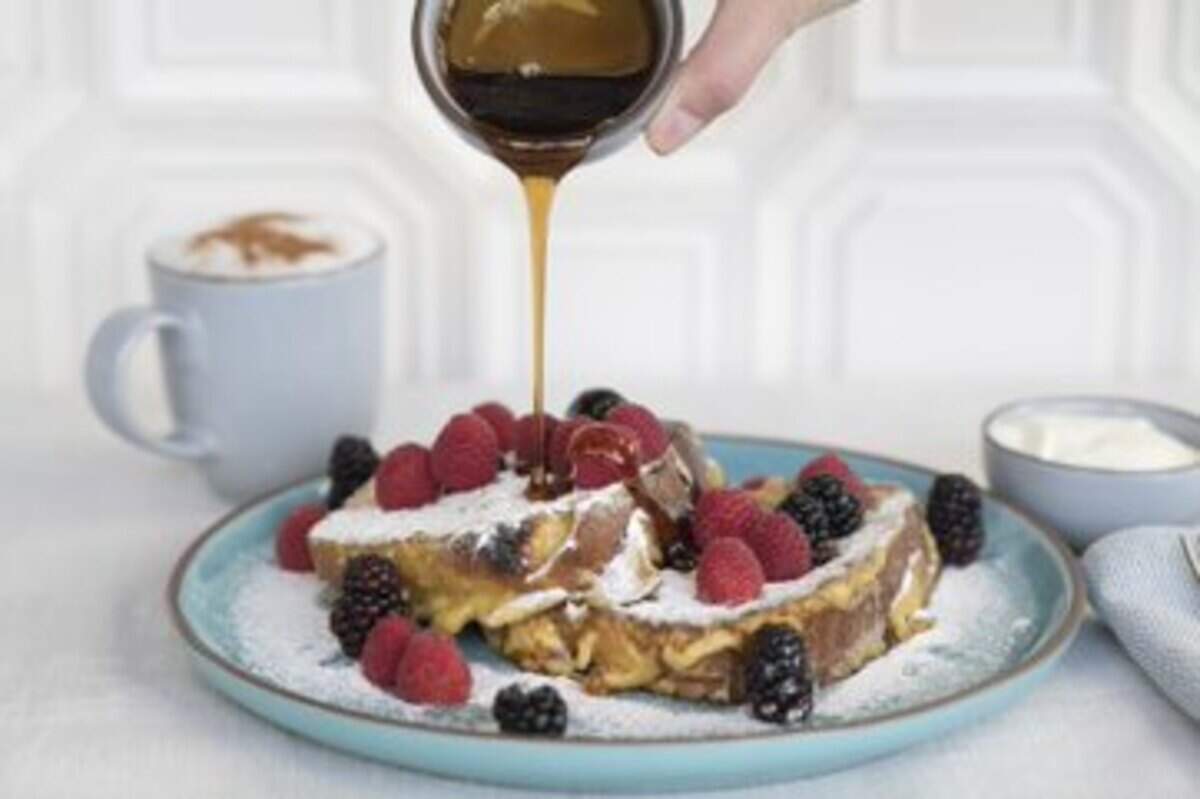 Pan-seared French toast with blackberries, raspberries, maple syrup and whipped cream at Quince, a San Miguel de Allende restaurant opening in Fort Worth.