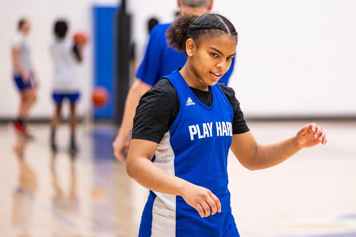 Boswell junior Salena Carrasco participates in a drill during a scrimmage in practice at the Boswell High School gymnasium in Fort Worth on Wednesday, Jan. 29, 2025.