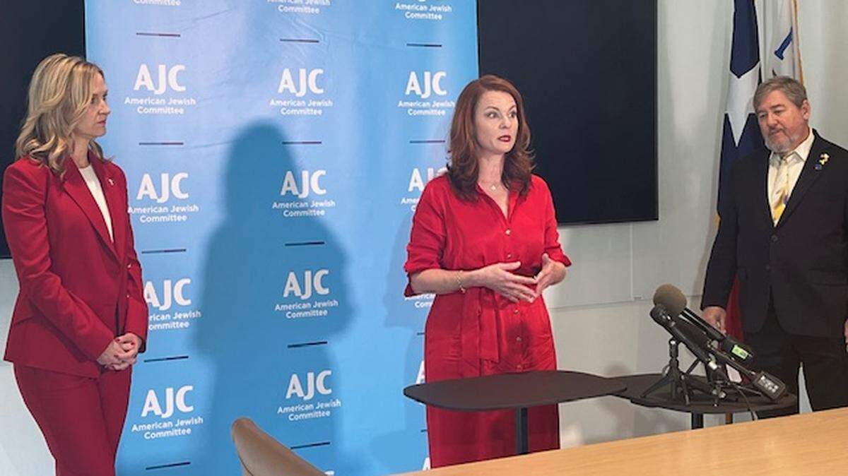 Mayor Mattie Parker, council member Elizabeth Beck, and Barry Abels, President & CEO of the Jewish Federation of Fort Worth and Tarrant County, held a press conference Wednesday morning at New City Hall on the significant rise in antisemitism in the U.S.