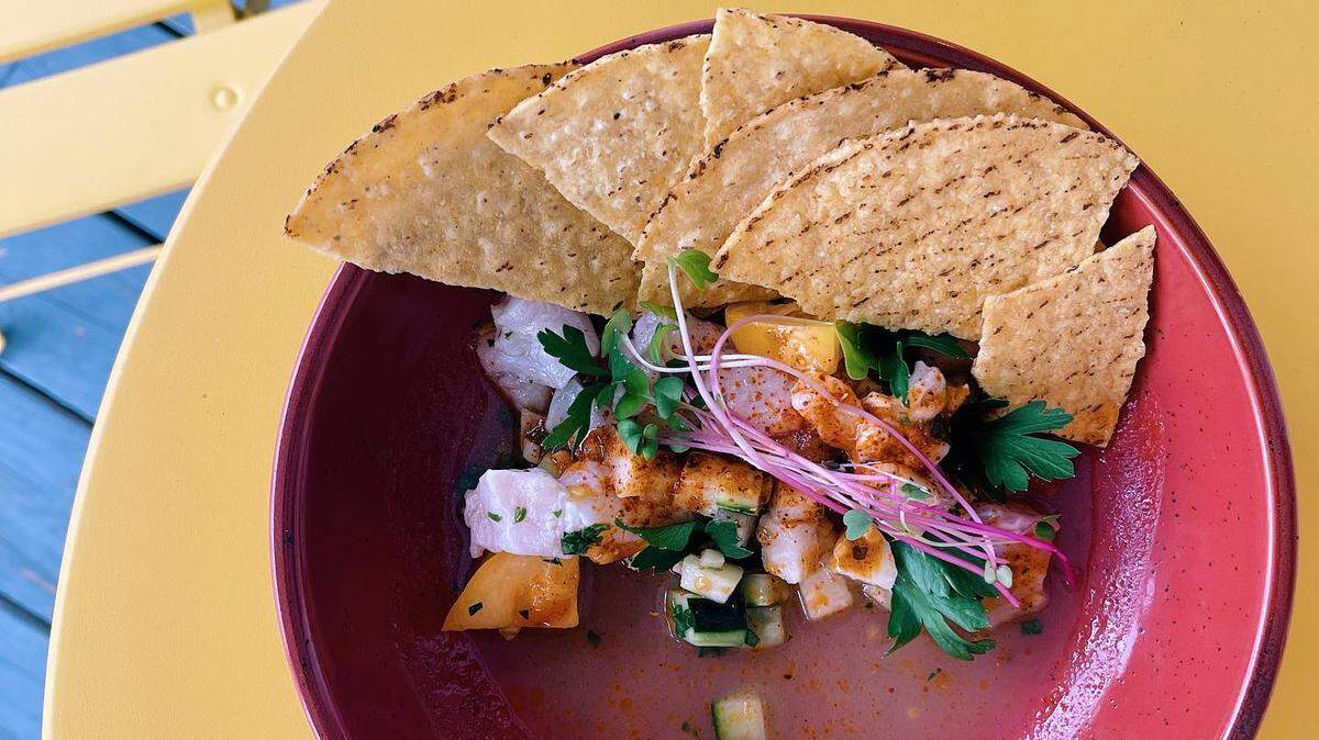 This week’s ceviche of the week at La Onda in Fort Worth includes golden tilefish, heirloom tomato, jicama, ginger, cucumber and jalapeno.