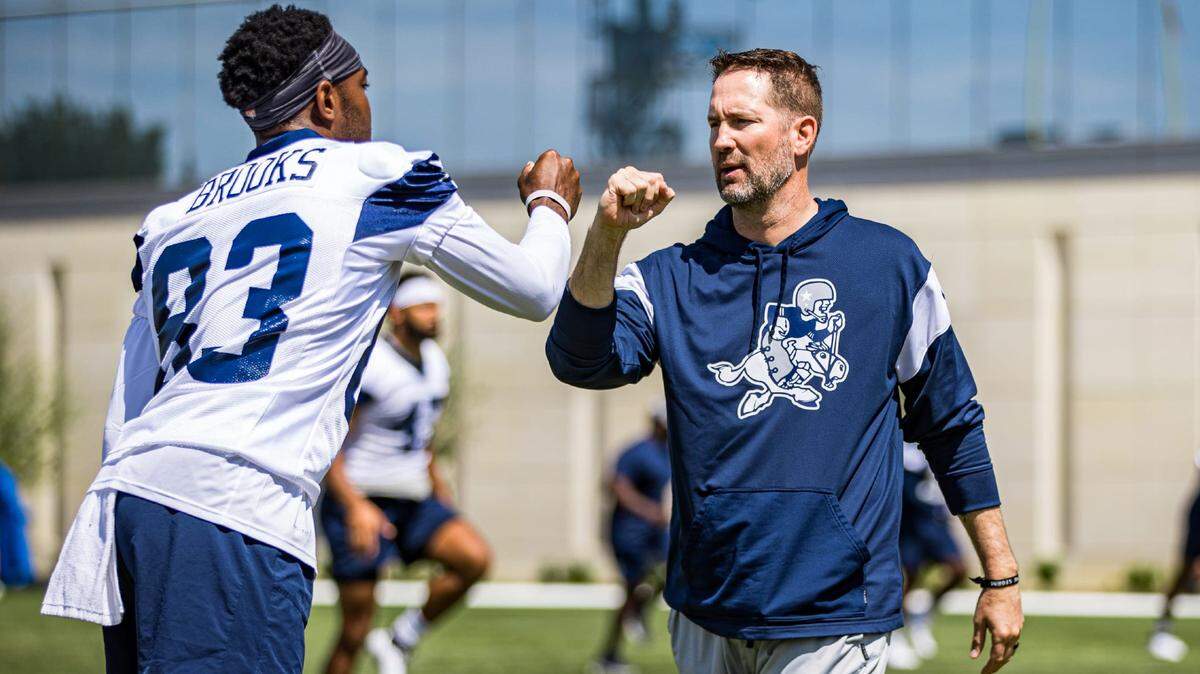 With Cowboys coach Mike McCarthy out indefinitely due to back surgery, offensive coordinator Brian Schottenheimer ran the offense at rookie minicamp.