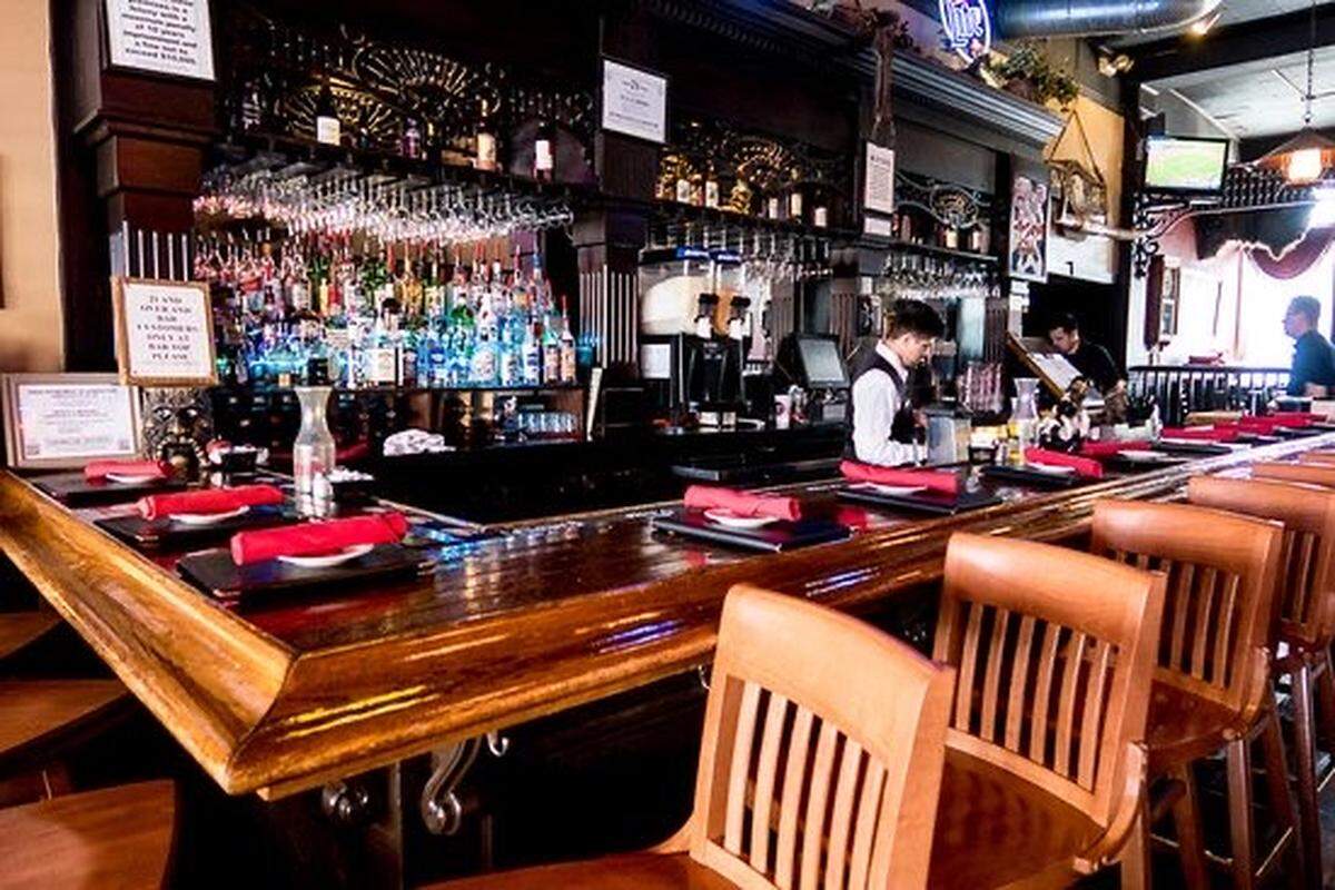 The old-timey bar at Riscky’s Steakhouse.