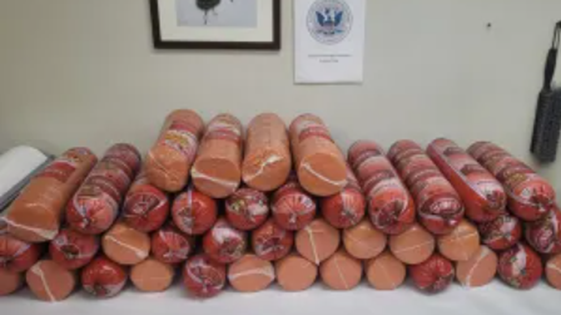 Border officials said they seized 748 pounds of illegal Mexican bologna in a vehicle entering Texas.
