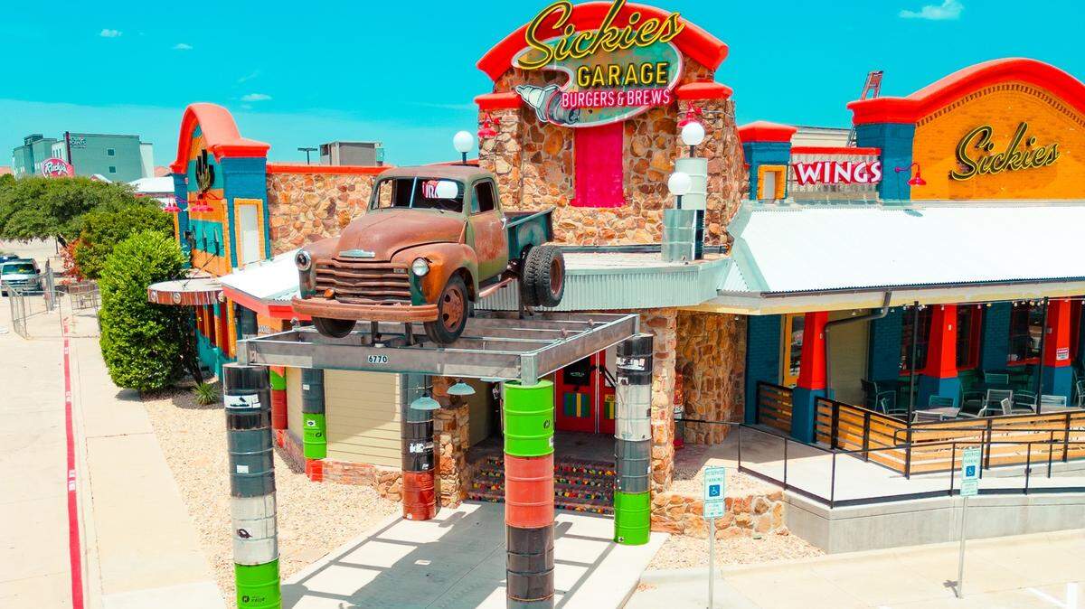 Sickies Garage Burgers & Brews is now open in Fort Worth at 6770 Fossil Bluff Drive.