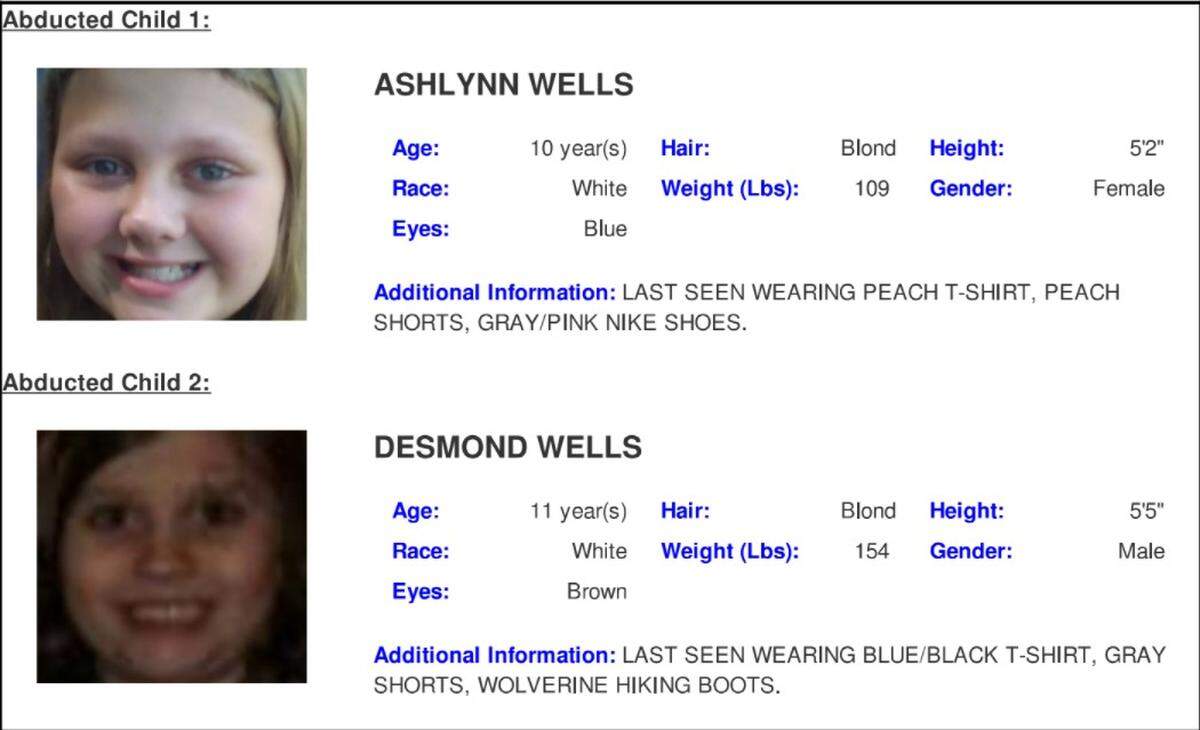 Ashlynn Wells, 10 years old, and Desmond Wells, 11 years old, were last seen in Rusk, Texas on Monday afternoon. They were found safe in Kilgore on Tuesday, police said.