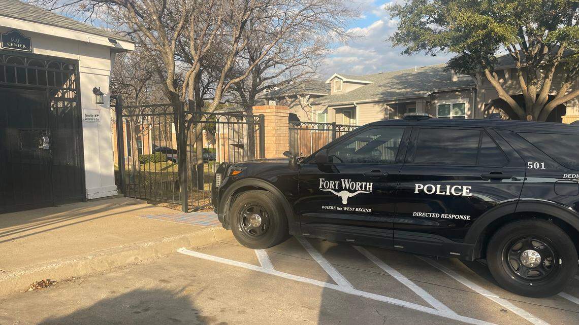 Fort Worth police arrested a man who was accused of pointing a gun at someone at an apartment complex on Wednesday, Jan. 15, 2025. An officer shot at the suspect, but he was not injured, police said.