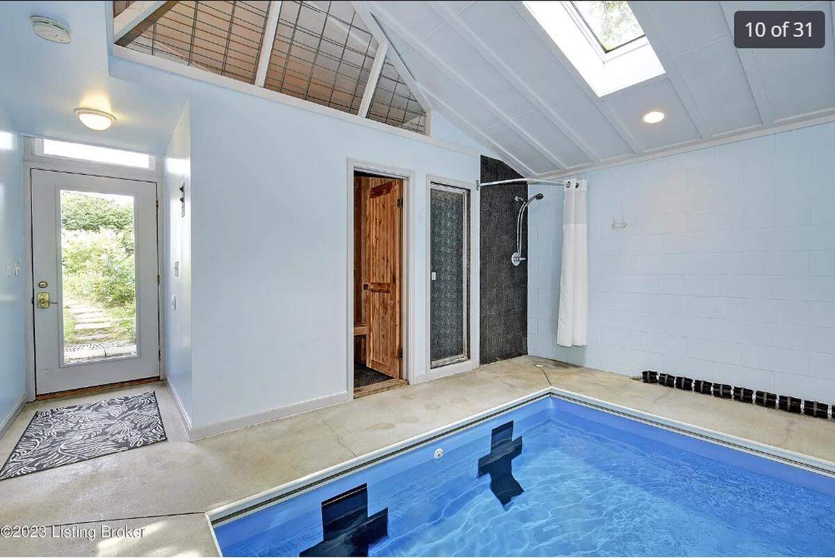 Lap pool shower