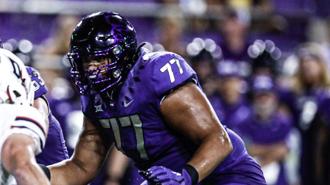 Brandon Coleman (77) has started the last two games at guard for TCU.