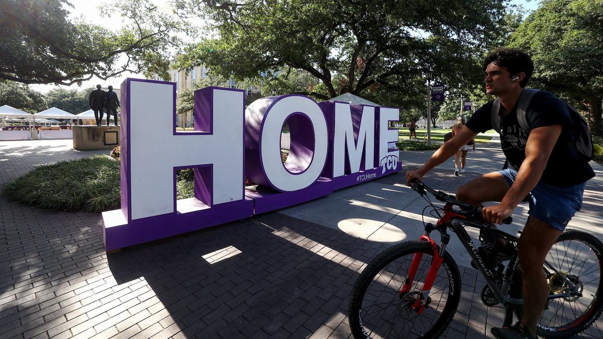 Students return to Texas Christian University campus for the first day of class on Monday, Aug. 19, 2024, in Fort Worth.