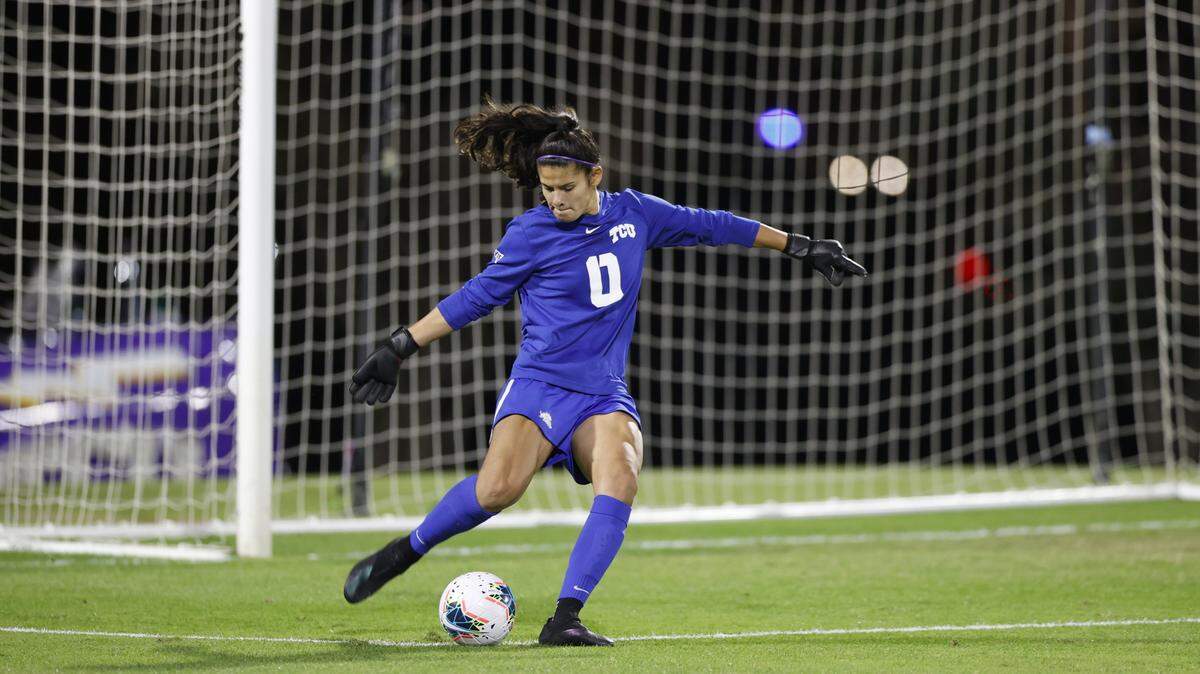 TCU senior goalkeeper Emily Alvarado has nine shutouts this season.