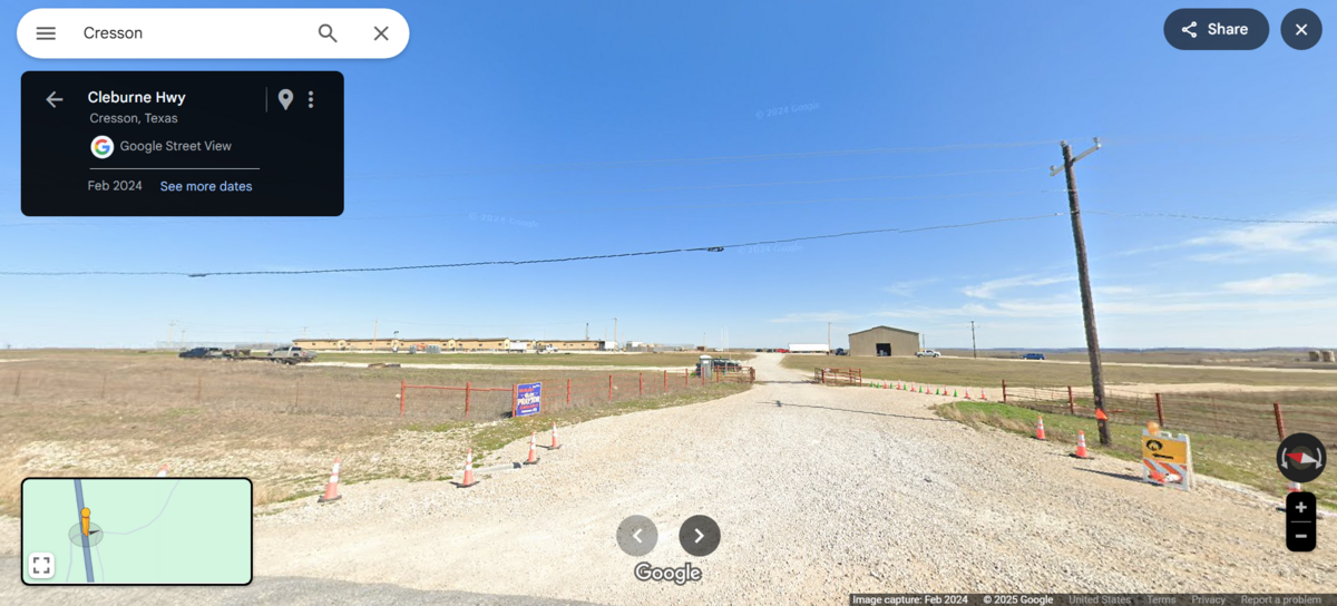 The set used in “Landman” to film the “man camp” scenes is between Weatherford and Cresson.