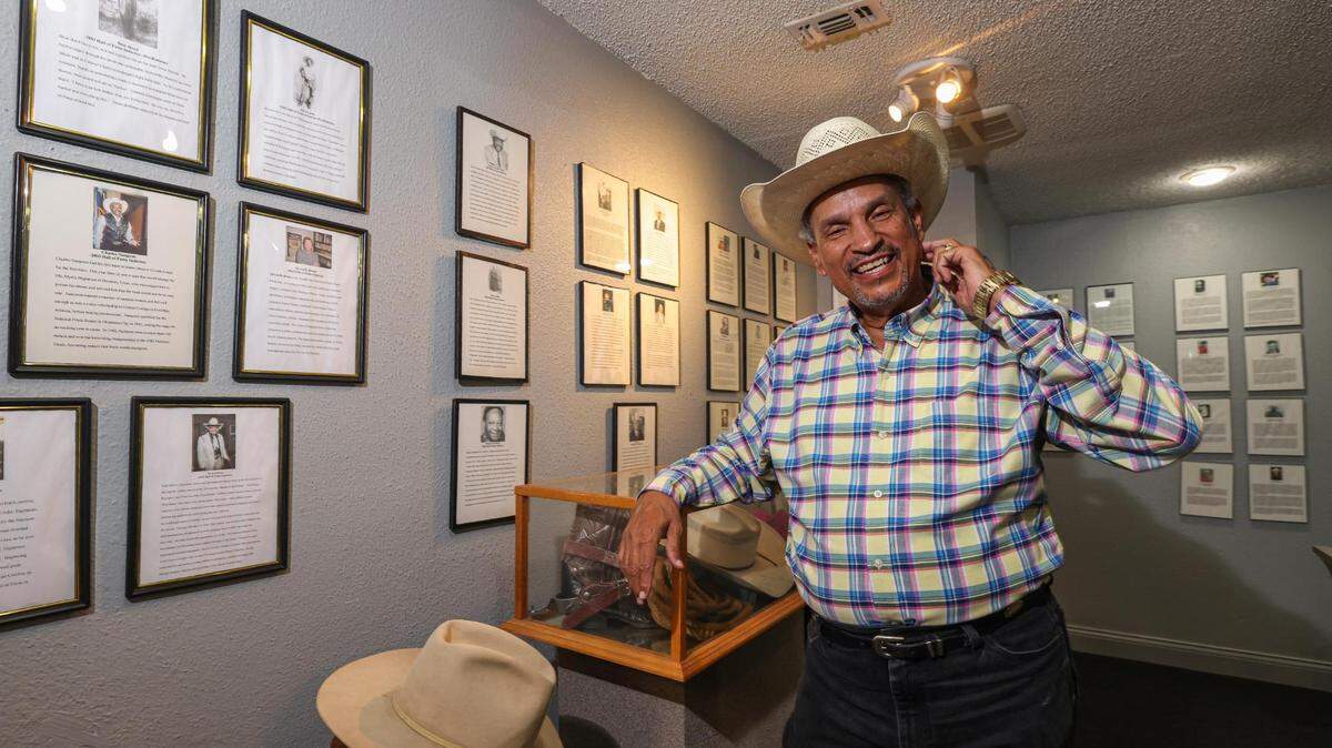 Jim Austin, a co-founder of the National Multicultural Western Heritage Museum in Fort Worth, goes through the names on his Cowboys of Color Hall of Fame. The museum may have to relocate or be virtual due to the rising cost of rent.