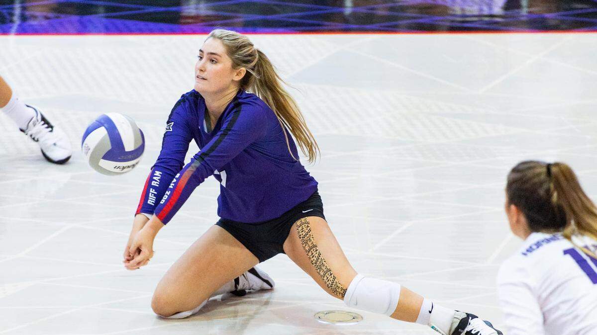 TCU junior defensive specialist Dani Dennison.