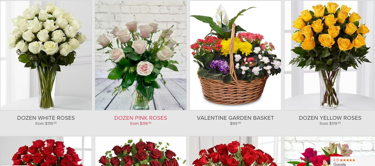 Estas son algunas de las ofertas de para el Día de San Valentín en Gordon Boswell Flowers.