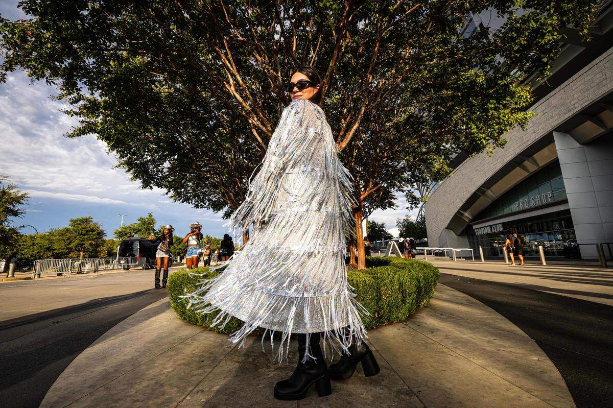 Spencer Marren poses for a portrait before entering Beyonce’s Renaissance World Tour at AT&T Stadium in Arlington on Thursday, Sept. 21, 2023.