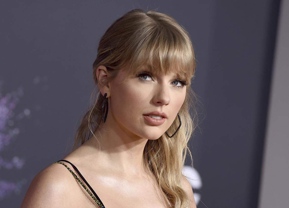 FILE - This Nov. 24, 2019 file photo shows Taylor Swift at the American Music Awards in Los Angeles. (Photo by Jordan Strauss/Invision/AP, File)