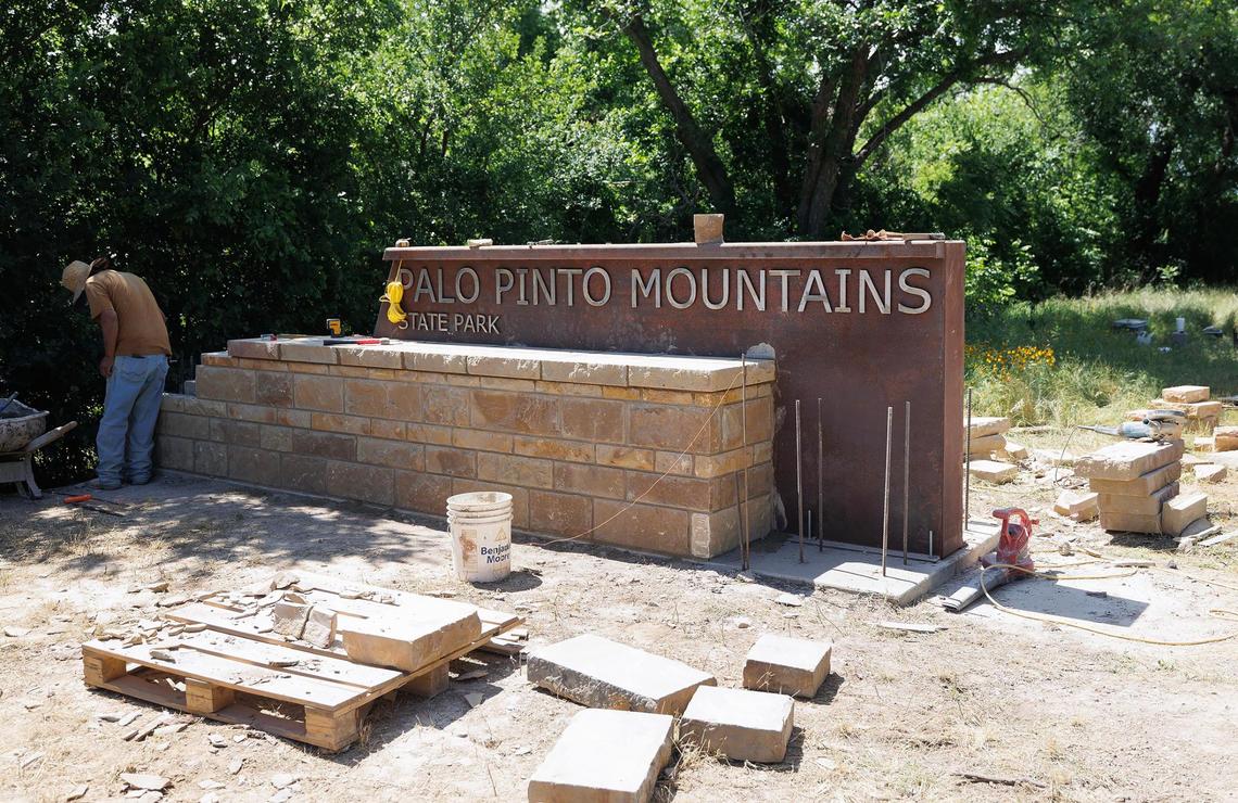 Work continues at Palo Pinto Mountains State Park on May 21 in Strawn. The park was initially scheduled to open in 2023 but visitors will have to wait until at least 2026.