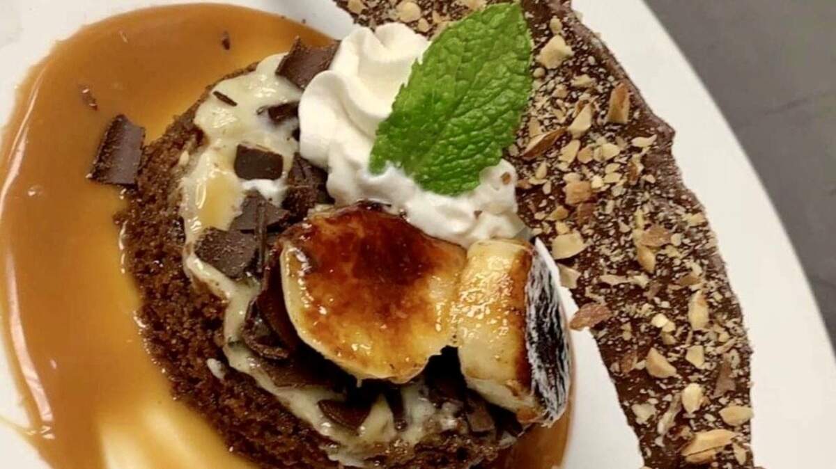A special pecan dessert at Rough Creek Lodge in Erath County.
