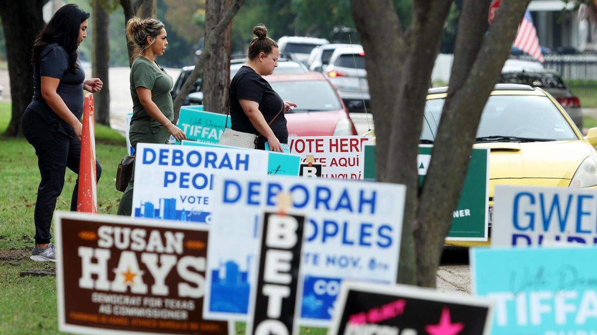 People leaving the polling site at Fire Station Community Center during the November 2022 election. Early voting for the May 2023 elections starts April 24.