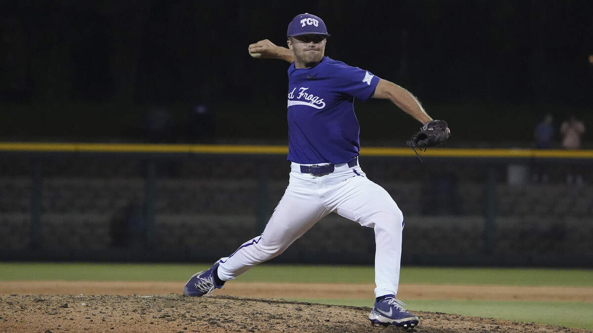 TCU reliever Drew Hill and the Horned Frogs lost their College Station Regional opener 7-6 to Louisiana Friday at Olsen Field at Blue Bell Park. The Frogs play Oral Roberts at noon Saturday in an elimination game.