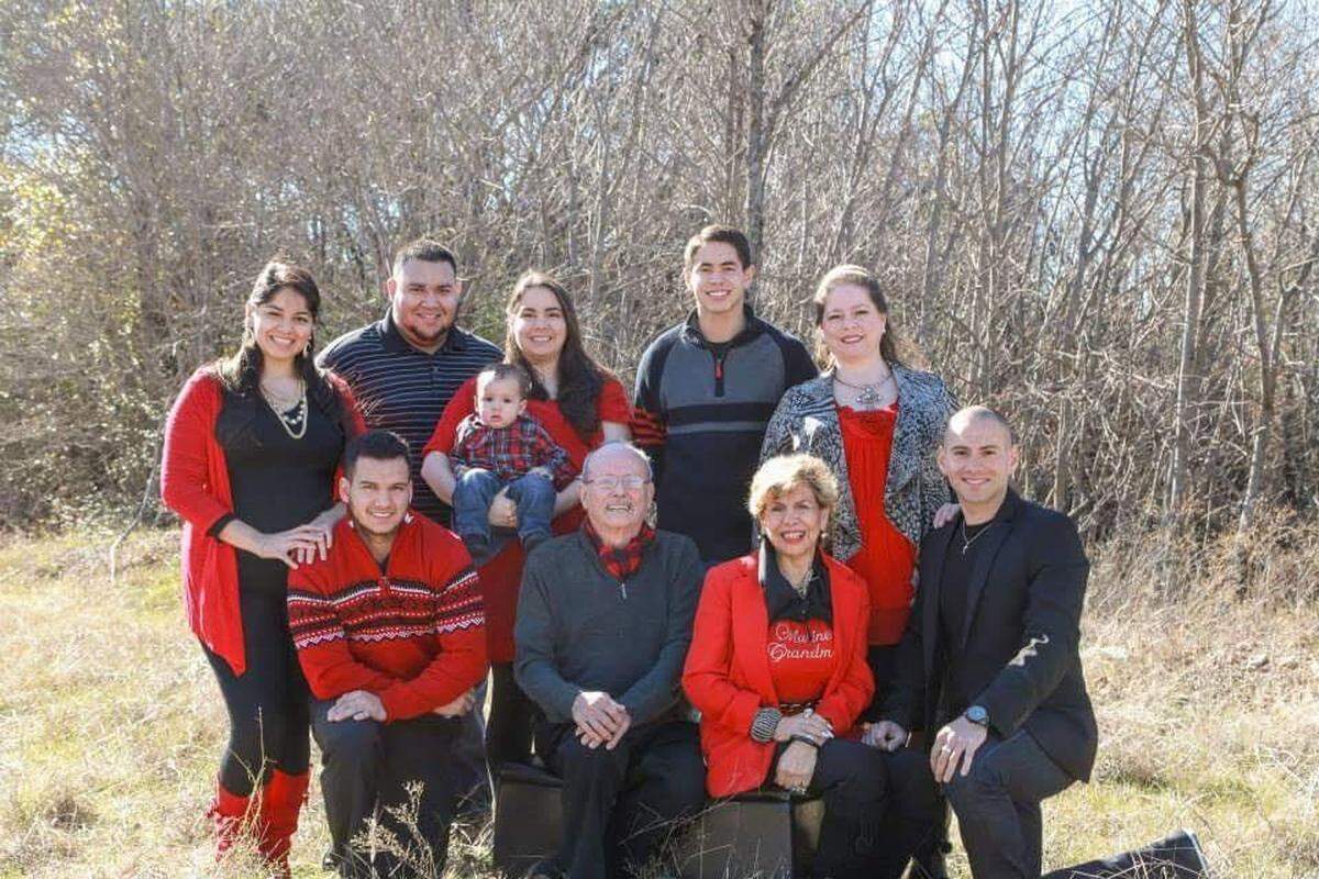 A Guadiana family gathering in front of Zavdi Castro-Guadiana’s Fort Worth house in 2014. From left, back row: Ariela Martinez, Luis Dubón, Victoria Dubón holding Cristian Dubón, Alejandro Martinez and Zavdy Castro-Guadiana. Front row: Tony Alba, Juan Antonio Castro, Deyla Guadiana and Rex Castro Martinez.