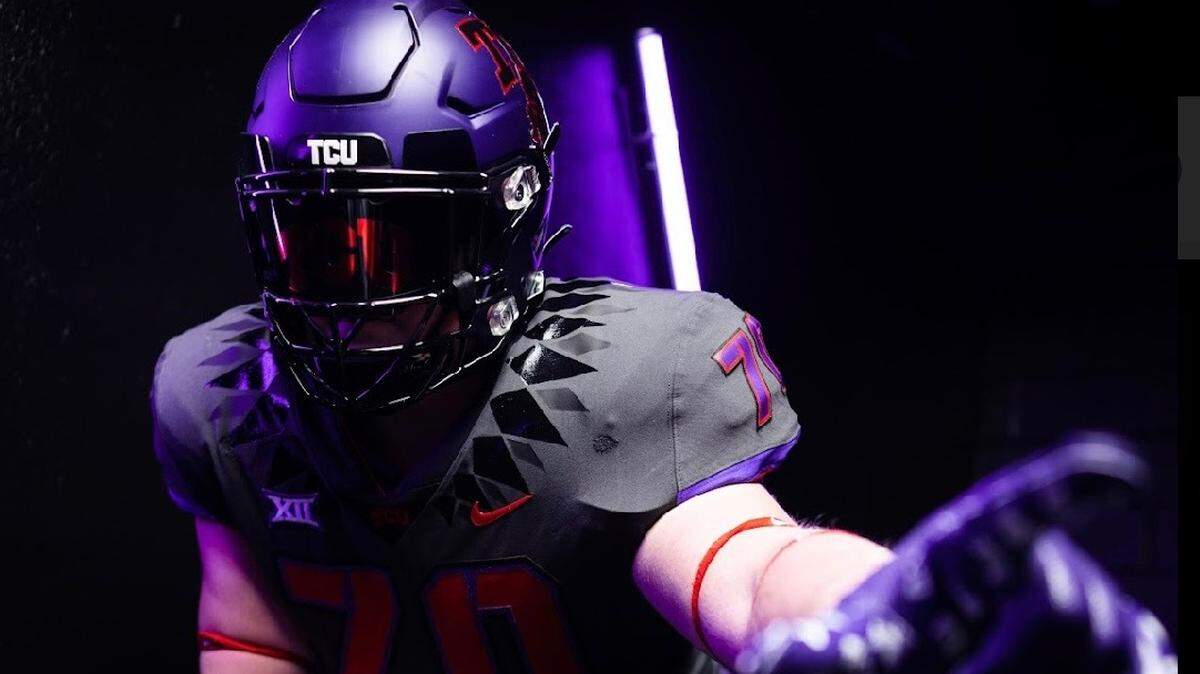 TCU commit Ryan Hughes poses for a photo while on a visit to Fort Worth.