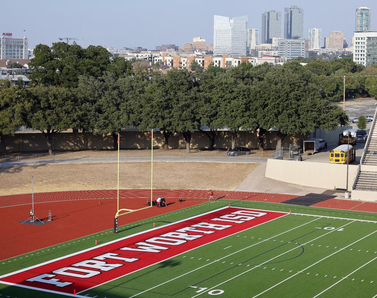 Fort Worth before the first half of a UIL football game at Farrington Field in Fort Worth,Texas, Friday Sept. 01, 2023. North Side led 14-7 at the half. (Special to the Star-Telegram Bob Booth)
