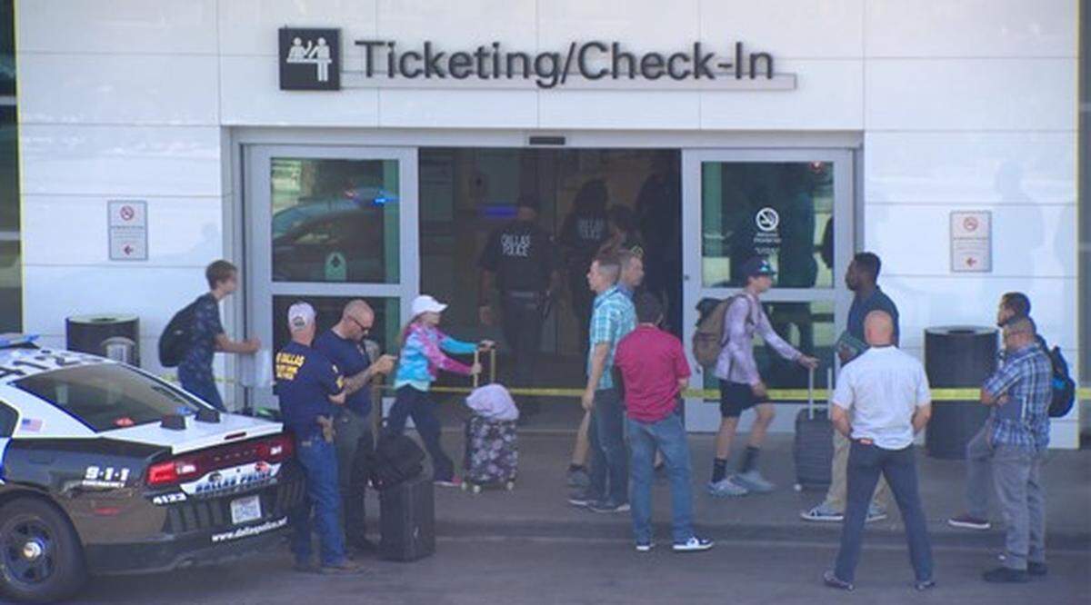 During and after a woman opened fire near a ticket counter at Dallas Love Field Airport on Monday, people inside the airport tweeted about the fear and confusion the shooting caused.