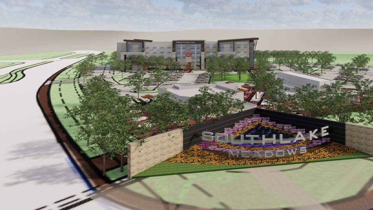 A rendering of a proposed Hilton Garden Inn that would be built near Texas 114 in Southlake.