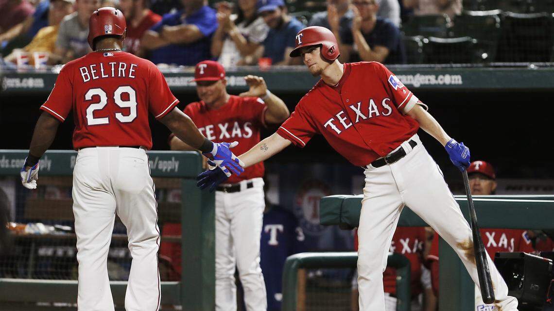 Adrian Beltre headed into the dugout and out of the game late Monday night after scoring on an eighth-inning single by Robinson Chirinos. Beltre had an MRI on Tuesday, revealing a Grade 2 strain, but he still isn’t on the disabled list.