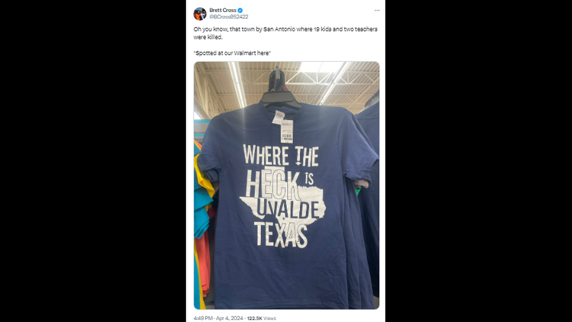 Walmart apologizes for a “Where the heck is Uvalde, Texas” T-shirt sold in Texas stores amid social media backlash. 