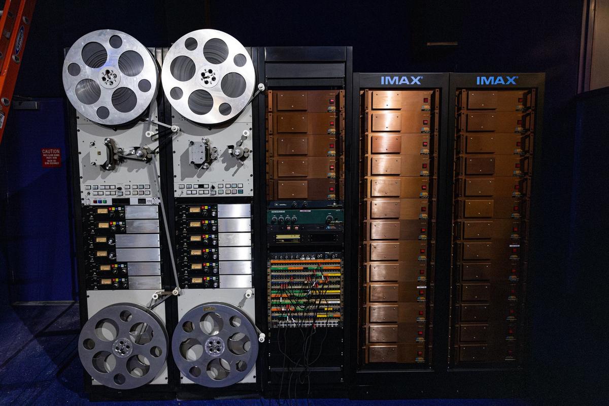 The original film roll and projector from the original Omni Theater is on display for the newly remodeled one at the Fort Worth Museum of Science and History. The new Omni Theater is expected to be open at some point in November 2024.
