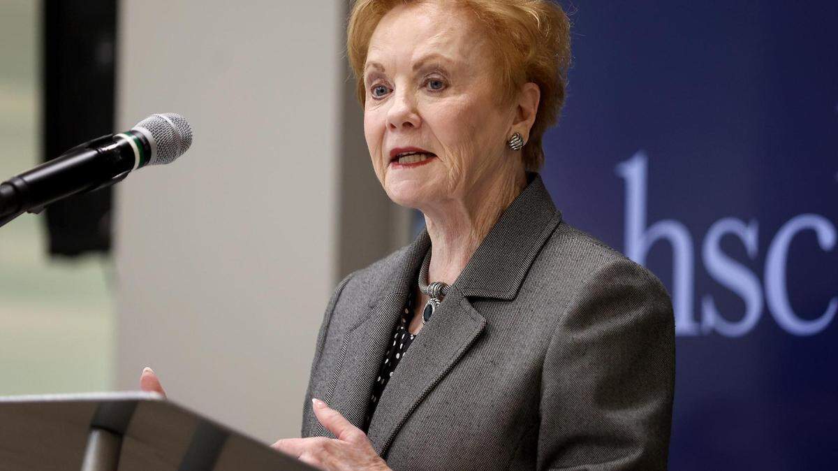 U.S. Rep. Kay Granger, shown speaking at a press conference, has refused to vote for Jim Jordan for House Speaker.
