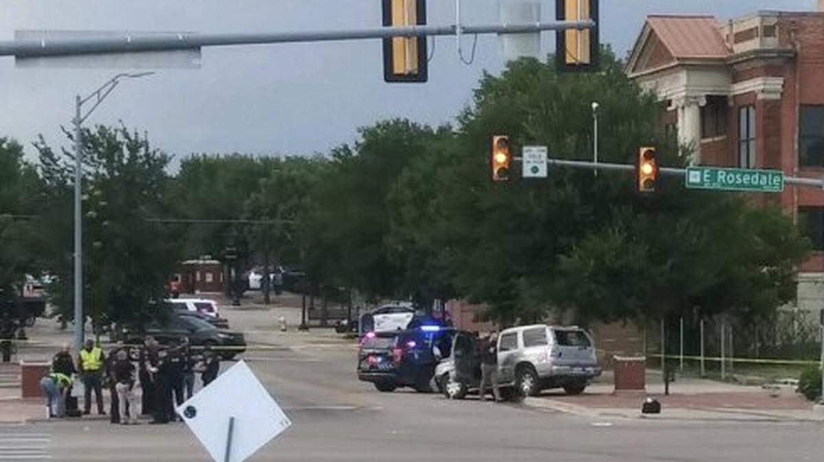 One person was killed and two suspects are in custody after a Fort Worth police pursuit of a stolen Dodge Challenger ended in a multi-vehicle collision, officials say.